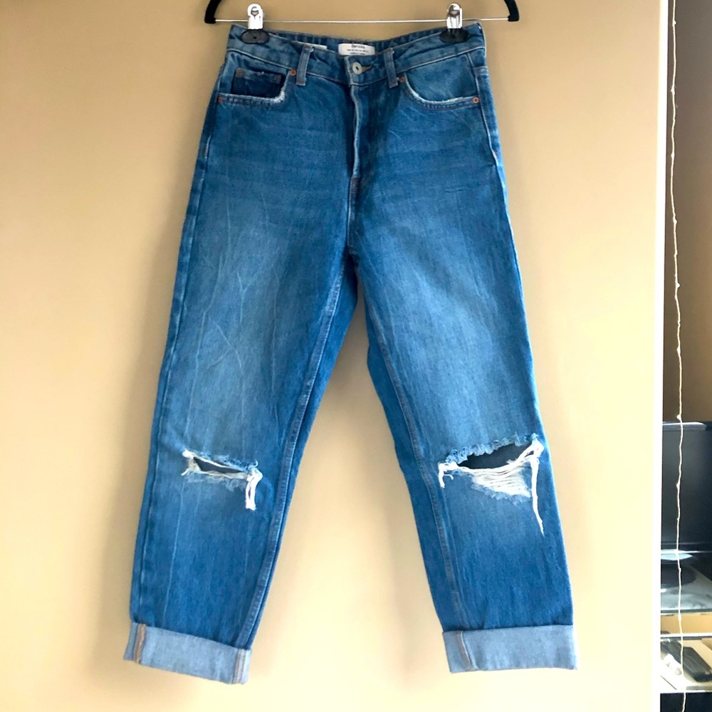 Bershka Denim Jeans with knee rips